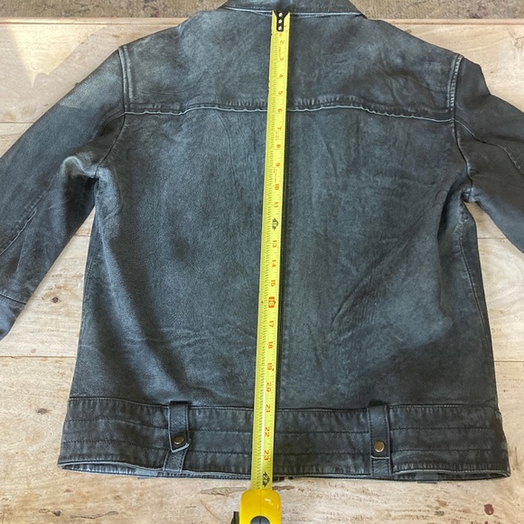 John Varvatos Charcoal Leather Jacket - Picture 7 of 7